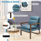 Modern Accent Armchair Lounge Chair with Rubber Wood Legs - 34.5 x 26.5 x 36