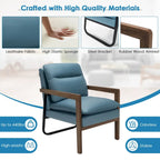 Modern Accent Armchair Lounge Chair with Rubber Wood Legs - 34.5 x 26.5 x 36