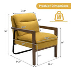 Modern Accent Armchair Lounge Chair with Rubber Wood Legs - 34.5 x 26.5 x 36
