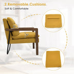 Modern Accent Armchair Lounge Chair with Rubber Wood Legs - 34.5 x 26.5 x 36