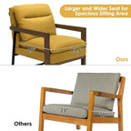 Modern Accent Armchair Lounge Chair with Rubber Wood Legs - 34.5 x 26.5 x 36