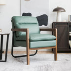 Modern Accent Armchair Lounge Chair with Rubber Wood Legs - 34.5 x 26.5 x 36