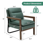 Modern Accent Armchair Lounge Chair with Rubber Wood Legs - 34.5 x 26.5 x 36