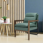 Modern Accent Armchair Lounge Chair with Rubber Wood Legs - 34.5 x 26.5 x 36
