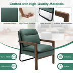 Modern Accent Armchair Lounge Chair with Rubber Wood Legs - 34.5 x 26.5 x 36