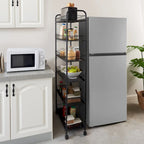 6 Tier Slim Rolling Storage Cart Mobile Shelving Unit with Wheels - 6D x 22.8W x 61H