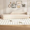 Curved Chaise Lounge with Boucle Upholstery
