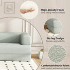 Curved Chaise Lounge with Boucle Upholstery