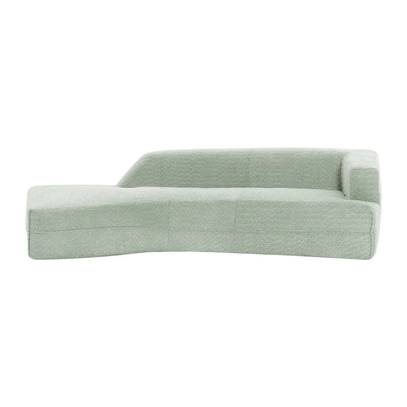 Curved Chaise Lounge with Boucle Upholstery