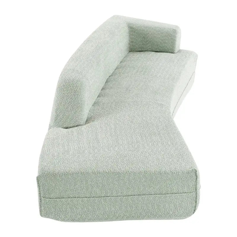 Curved Chaise Lounge with Boucle Upholstery