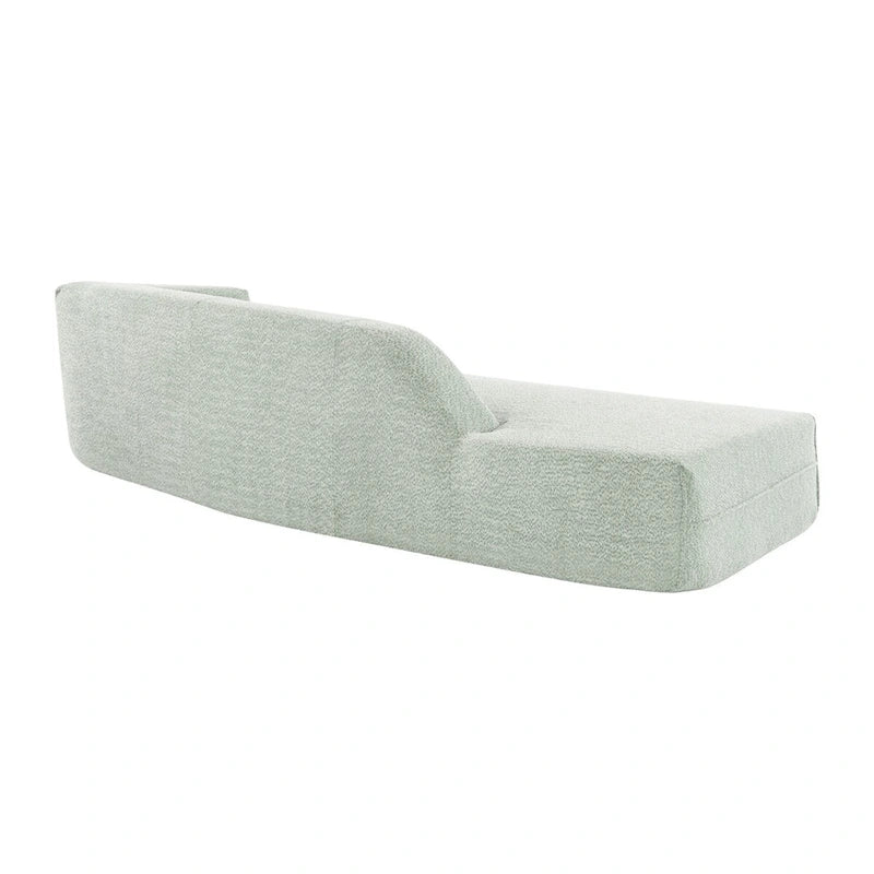 Curved Chaise Lounge with Boucle Upholstery