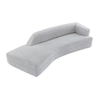 Curved Chaise Lounge with Boucle Upholstery