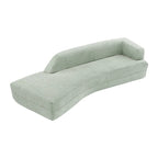 Curved Chaise Lounge with Boucle Upholstery