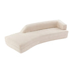 Curved Chaise Lounge with Boucle Upholstery