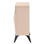 Buffet bahut bicolore moderne style mi-siècle, 2 portes, marron clair et noir