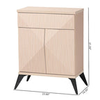 Buffet bahut bicolore moderne style mi-siècle, 2 portes, marron clair et noir