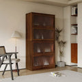 Meuble de rangement de bureau avec portes vitrées et étagères