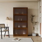Meuble de rangement de bureau avec portes vitrées et étagères