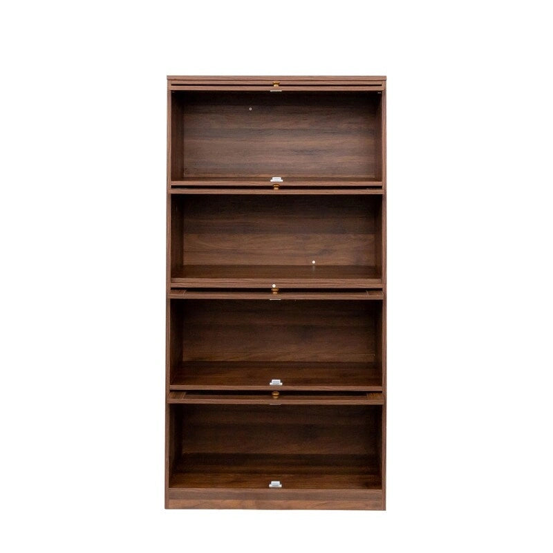 Meuble de rangement de bureau avec portes vitrées et étagères