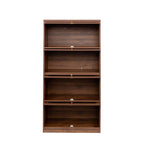 Meuble de rangement de bureau avec portes vitrées et étagères