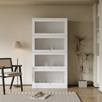 Meuble de rangement de bureau avec portes vitrées et étagères