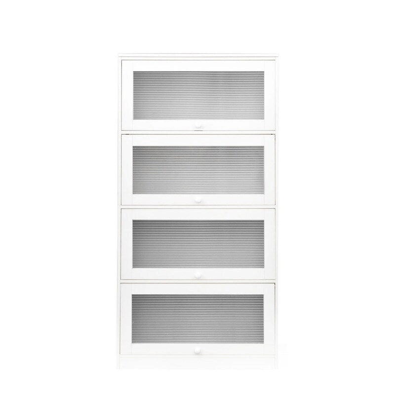 Meuble de rangement de bureau avec portes vitrées et étagères