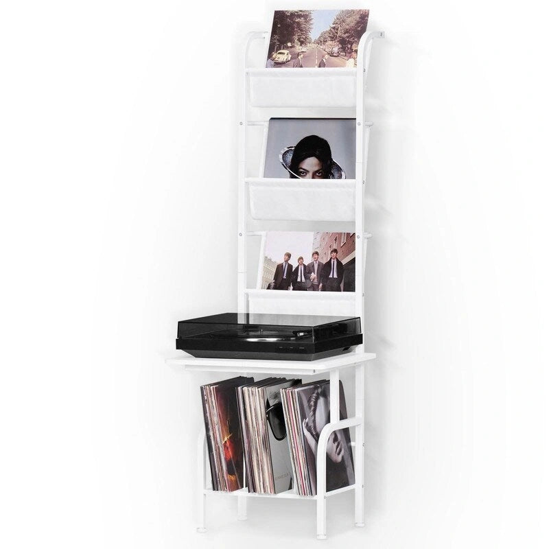 Hohes Plattenspielerregal mit Vinyl-Aufbewahrung - 19.68 x 15.35 x 56.69 Inches