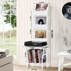 Hohes Plattenspielerregal mit Vinyl-Aufbewahrung - 19.68 x 15.35 x 56.69 Inches