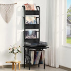 Hohes Plattenspielerregal mit Vinyl-Aufbewahrung - 19.68 x 15.35 x 56.69 Inches