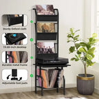 Hohes Plattenspielerregal mit Vinyl-Aufbewahrung - 19.68 x 15.35 x 56.69 Inches