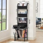 Hohes Plattenspielerregal mit Vinyl-Aufbewahrung - 19.68 x 15.35 x 56.69 Inches