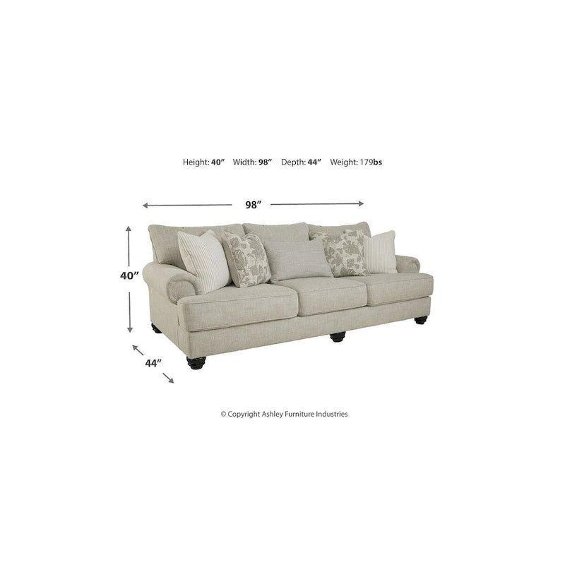 Asanti Beige Fabric Sofa - 98W x 44D x 40H