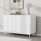Storage Cabinet with 2 Doors and 2 Drawers, Adjustable Shelves