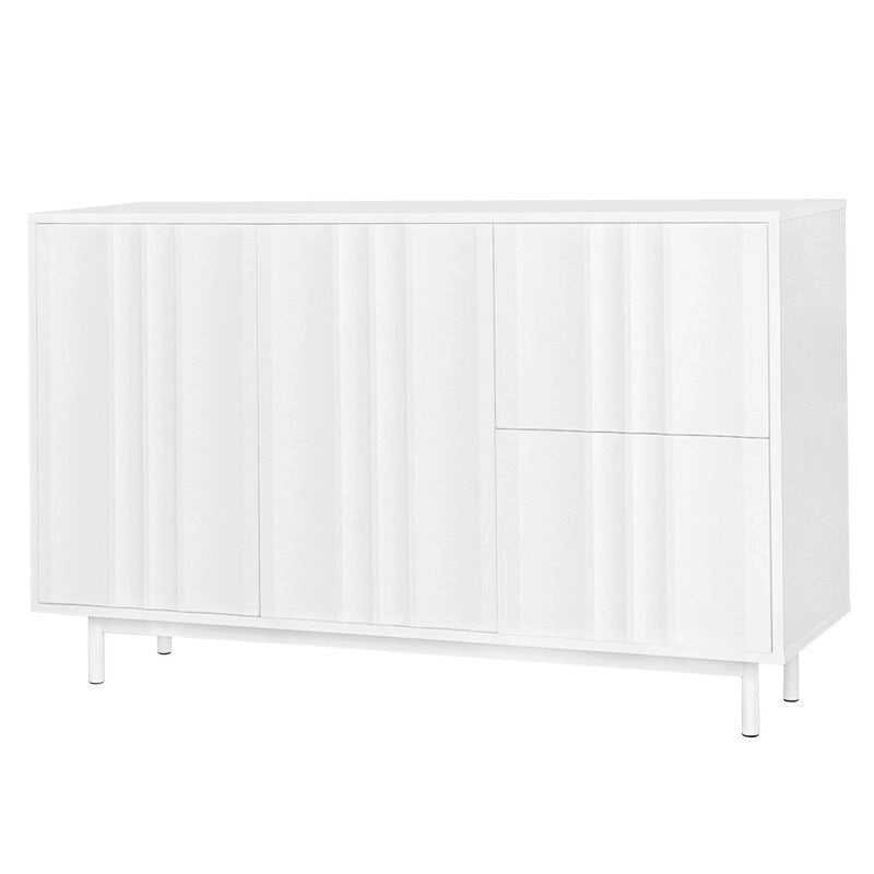 Storage Cabinet with 2 Doors and 2 Drawers, Adjustable Shelves