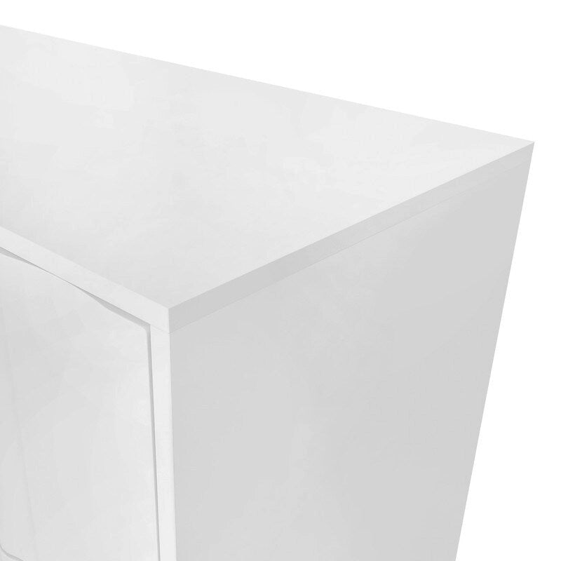 Storage Cabinet with 2 Doors and 2 Drawers, Adjustable Shelves