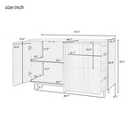 Storage Cabinet with 2 Doors and 2 Drawers, Adjustable Shelves