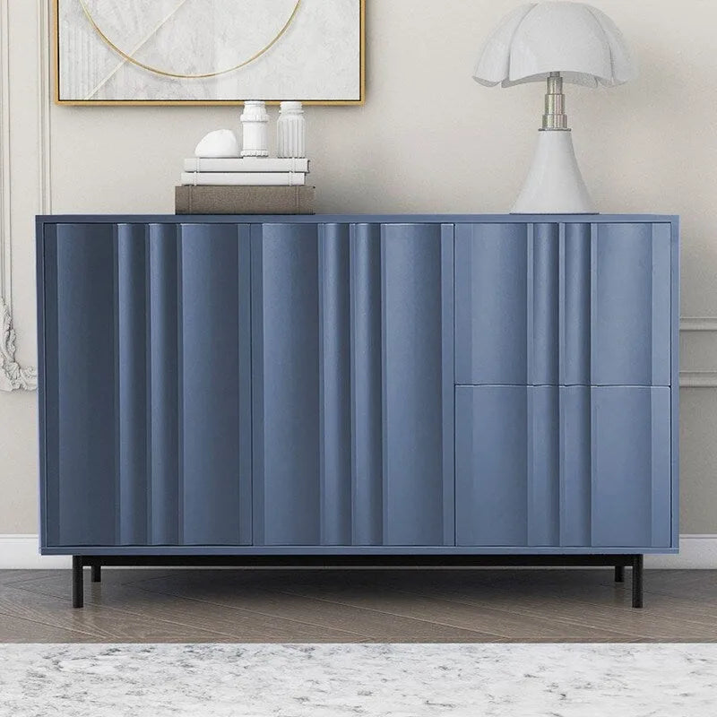 Storage Cabinet with 2 Doors and 2 Drawers, Adjustable Shelves