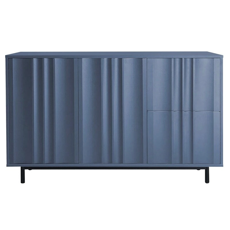 Storage Cabinet with 2 Doors and 2 Drawers, Adjustable Shelves