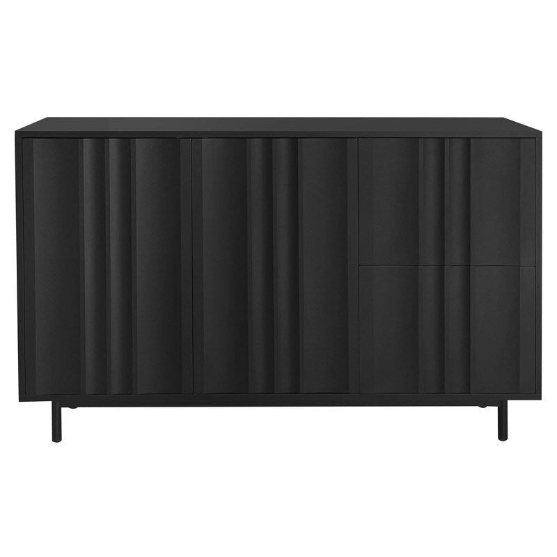 Storage Cabinet with 2 Doors and 2 Drawers, Adjustable Shelves