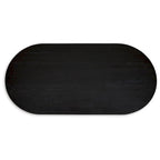 86-Inch Oval Dining Table with Pedestal Base, Black Finish