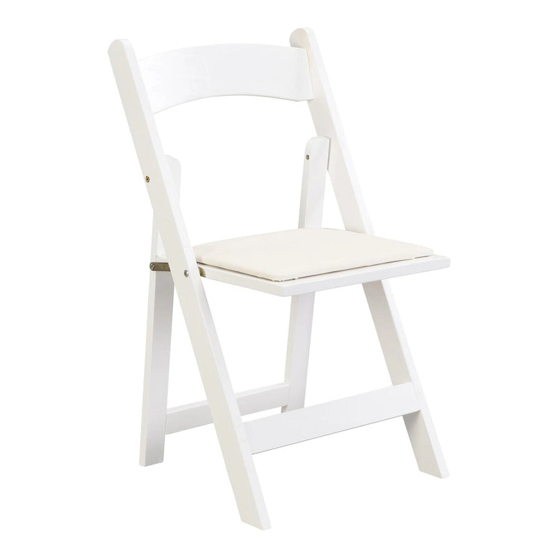 Upholstered Folding Chair Set of 4 - PU Leather Cushion, Solid Wood Frame