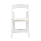 Upholstered Folding Chair Set of 4 - PU Leather Cushion, Solid Wood Frame