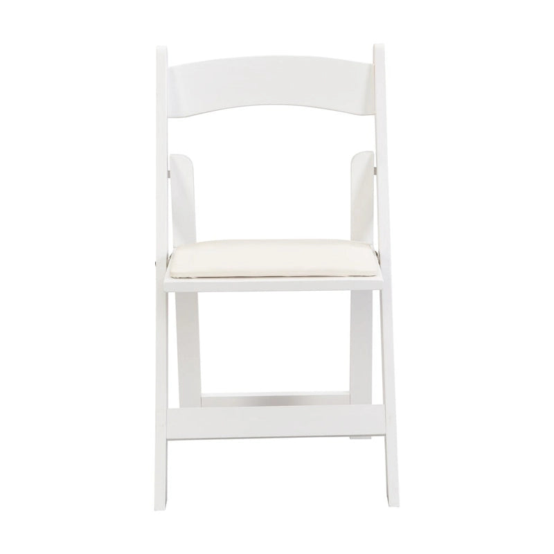 Upholstered Folding Chair Set of 4 - PU Leather Cushion, Solid Wood Frame