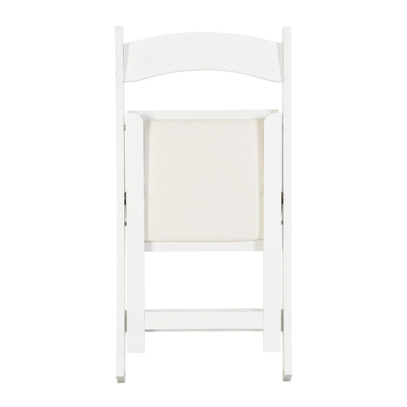 Upholstered Folding Chair Set of 4 - PU Leather Cushion, Solid Wood Frame