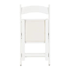Upholstered Folding Chair Set of 4 - PU Leather Cushion, Solid Wood Frame