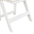 Upholstered Folding Chair Set of 4 - PU Leather Cushion, Solid Wood Frame