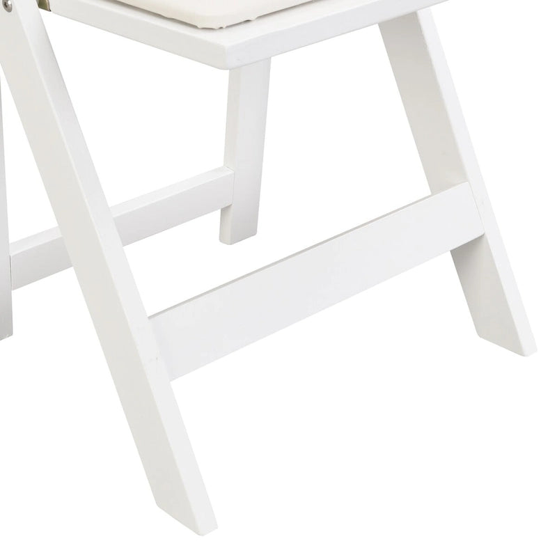 Upholstered Folding Chair Set of 4 - PU Leather Cushion, Solid Wood Frame