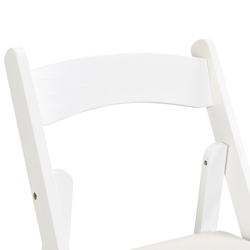 Upholstered Folding Chair Set of 4 - PU Leather Cushion, Solid Wood Frame