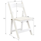 Upholstered Folding Chair Set of 4 - PU Leather Cushion, Solid Wood Frame