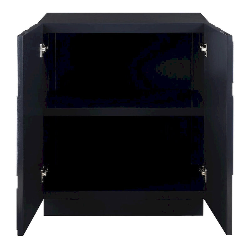 2-Door Glossy Blue Storage Cabinet - 34"H x 30"W x 16"D
